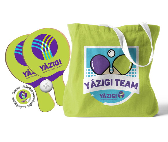 Kit Sacola Tecido e Raquete Ping Pong - Logo Empresa
