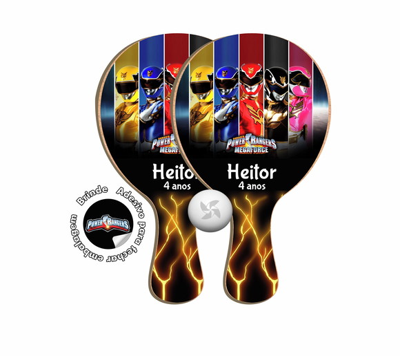 Kit Raquetes Ping Pong - Power Rangers