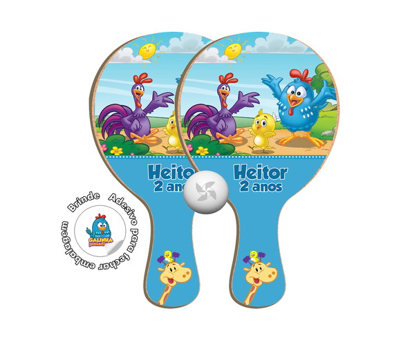 Kit Raquetes Ping Pong - Galinha Pintadinha