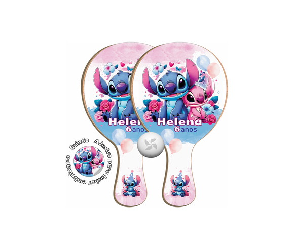 Kit Raquetes Ping Pong - Stitch e Angel