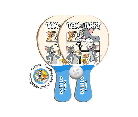 Kit Raquetes Ping Pong - Tom e Jerry