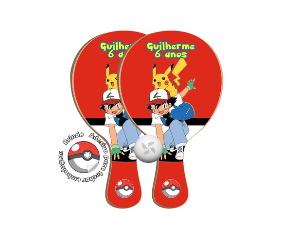 Kit Raquetes Ping Pong - Pokemon Pikachu