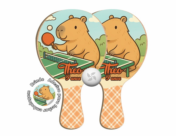 Kit Raquetes Ping Pong - Capivara