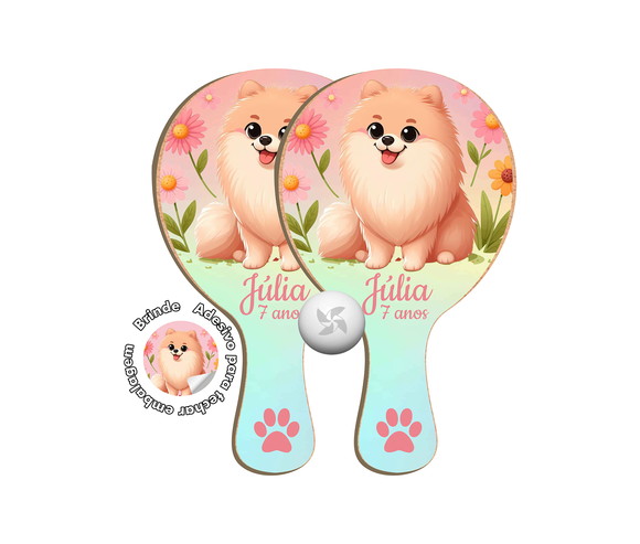Kit Raquetes Ping Pong - Cachorrinho