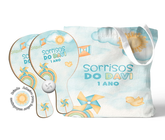 Kit Sacola Oxford e Raquete Ping Pong - 365 Sorrisos
