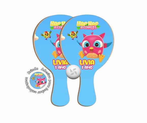 Kit Raquetes Ping Pong - Coruja Hophop