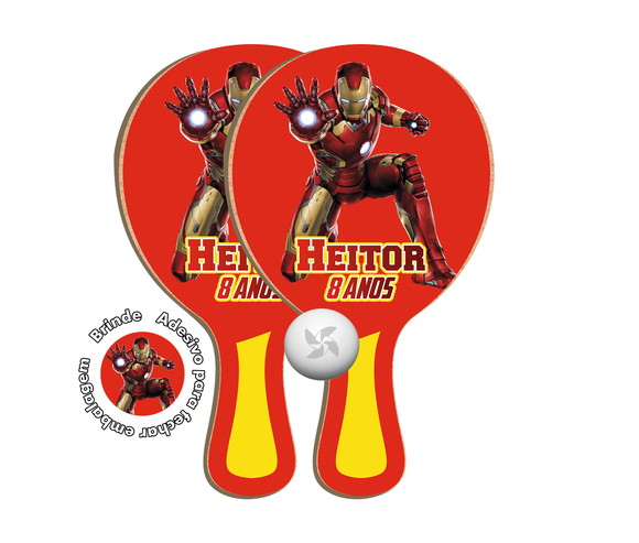 Kit Raquetes Ping Pong - Homem de Ferro