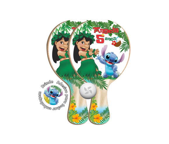 Kit Raquetes Ping Pong - Minnie Rosa
