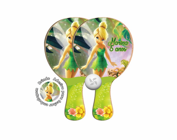 Kit Raquetes Ping Pong - Sininho Peter Pan Tinker Bell