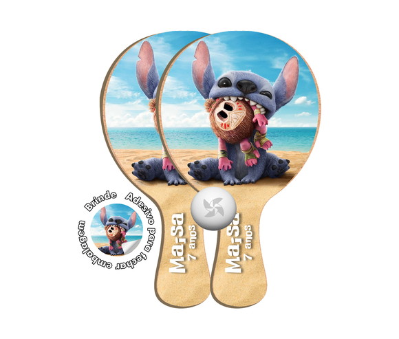 Kit Raquetes Ping Pong - Filme Lilo & Stitch