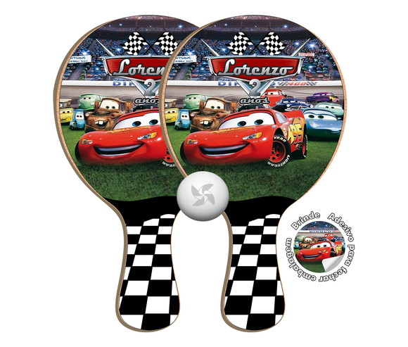 Kit Raquetes Ping Pong - Carros Relâmpago Mc Queen