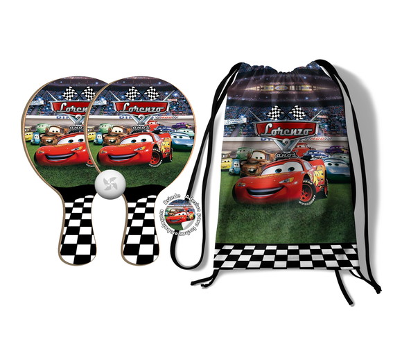 Kit Mochilinha e Raquetes Ping Pong - Carros Mc Queen