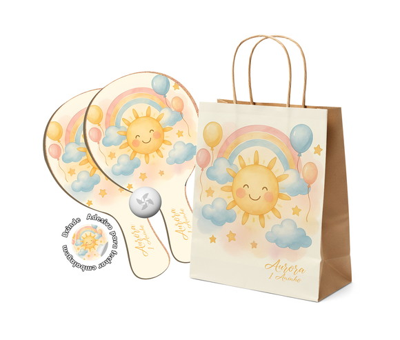 Kit Sacola de Papel e Raquete Ping Pong - Sol