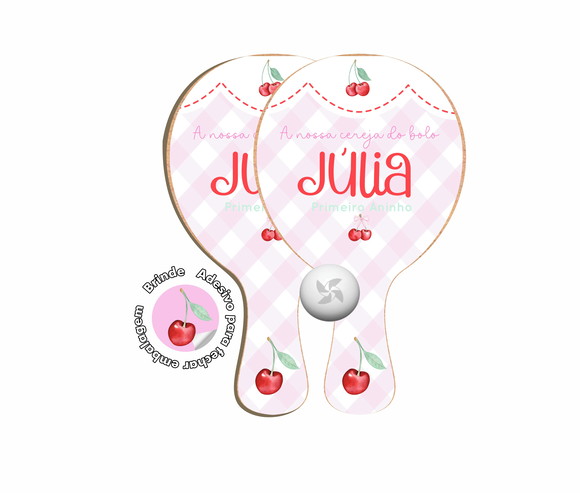 Kit Raquetes Ping Pong - Cereja