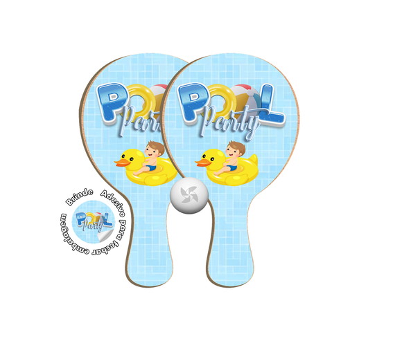 Kit Raquetes Ping Pong - Pool Party Festa na Piscina