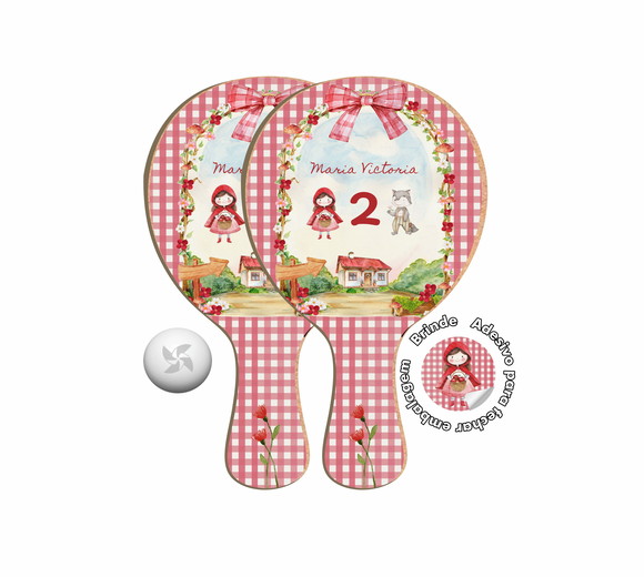 Kit Raquetes Ping Pong - Chapeuzinho Vermelho