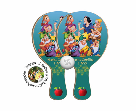 Kit Raquetes Ping Pong - Branca de Neve