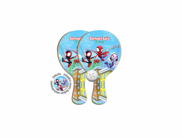 Kit Raquetes Ping Pong - Spidey e Seus Amigos Espetaculares