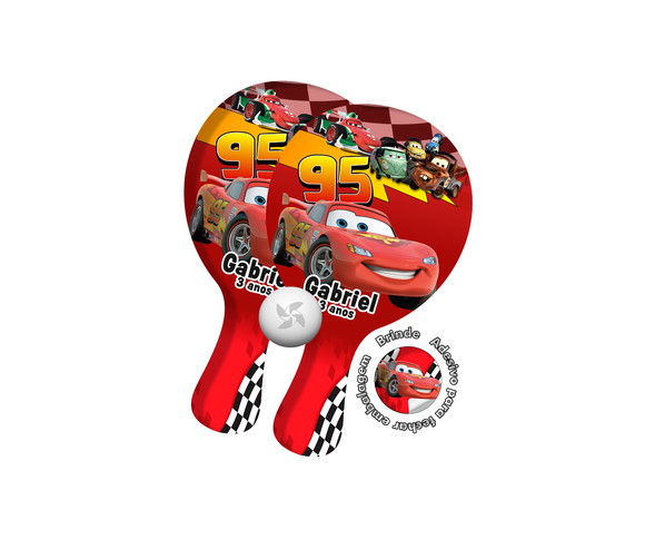 Kit Raquetes Ping Pong - Carros Mc Queem