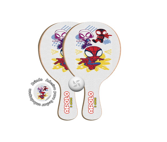 Kit Raquetes Ping Pong - Spidey e Seus Amigos