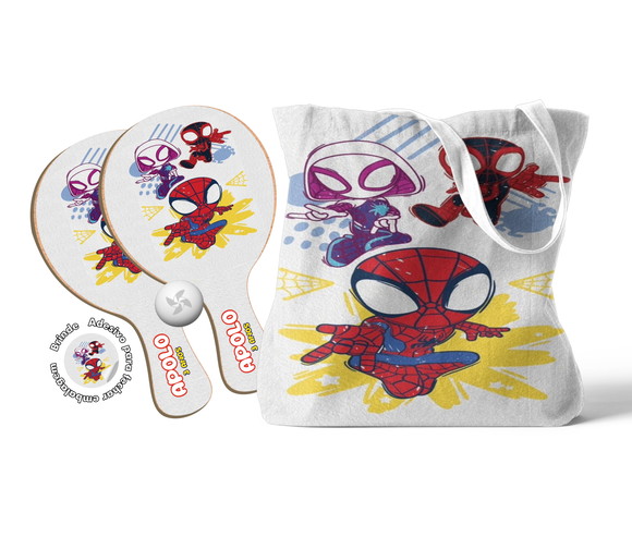 Kit Sacola e Raquete Ping Pong - Spidey e Seus Amigos