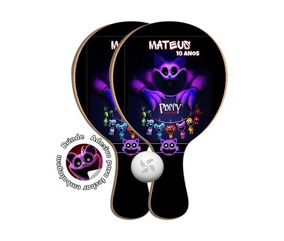 Kit Raquetes Ping Pong - Poppy Playtime