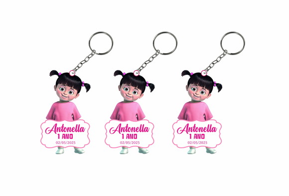 Chaveiro de Lembrança mdf Colorido Boo Monstros S.a