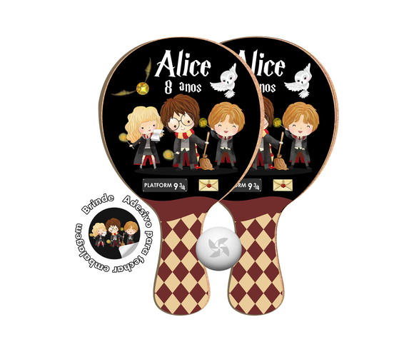 Kit Raquetes Ping Pong - Harry Potter