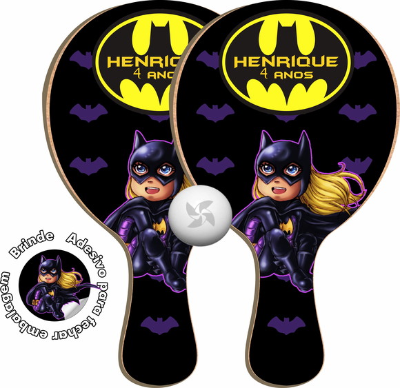 Kit Raquetes Ping Pong - Batgirl