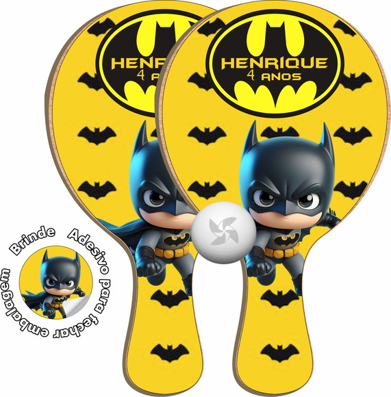 Kit Raquetes Ping Pong - Batman