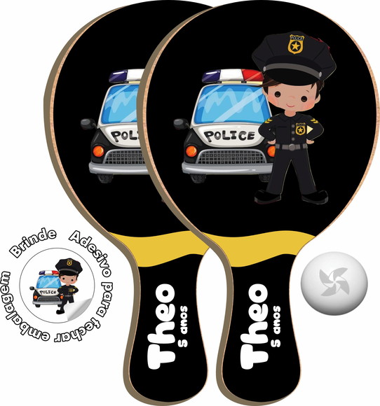 Kit Raquetes Ping Pong - Polícia