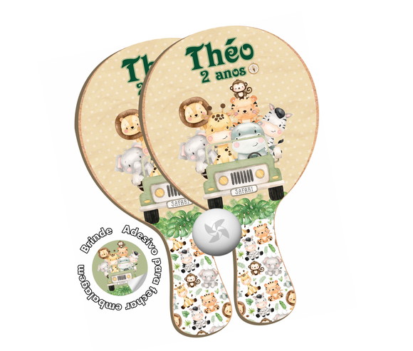 Kit Raquetes Ping Pong - Safari Baby