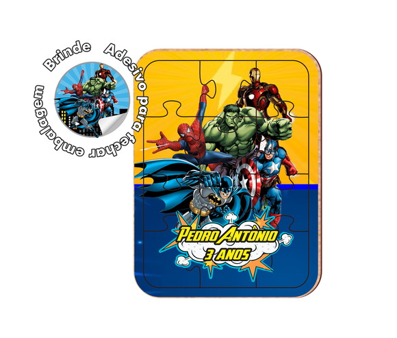Quebra Cabeça em mdf Colorido - Avengers Super Heróis