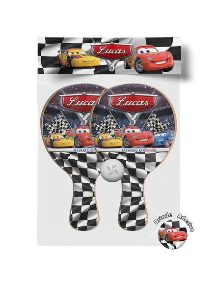 Kit Raquetes Ping Pong com Lapela - Mc Queem Carros