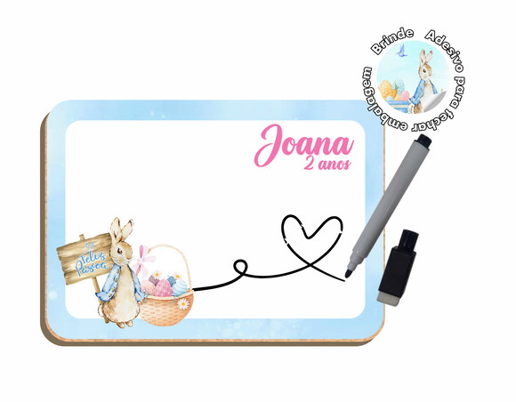 Lousa Quadrinho mdf Lembrancinha - Feliz Páscoa