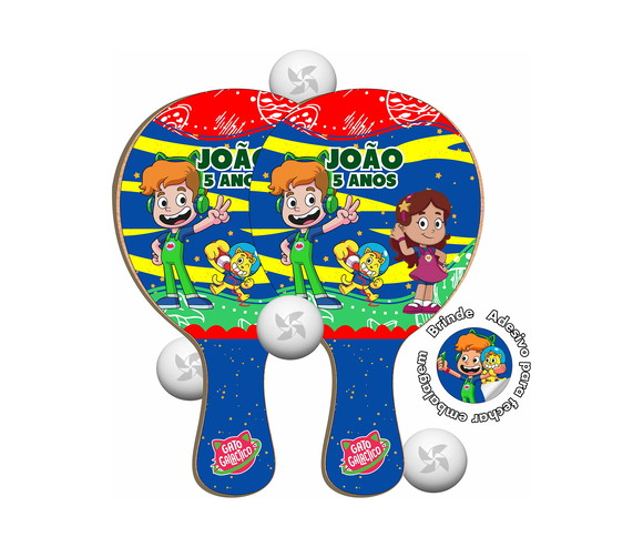 Kit Raquetes Ping Pong - Gato Galactico