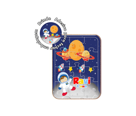Quebra Cabeça em mdf Colorido - Astronauta