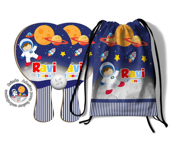 Kit Mochilinha e Raquetes Ping Pong - Astronauta