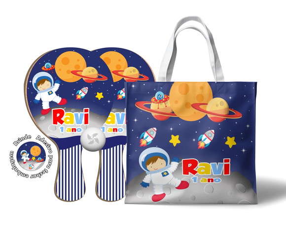 Kit Sacola Oxford e Raquete Ping Pong - Astronauta