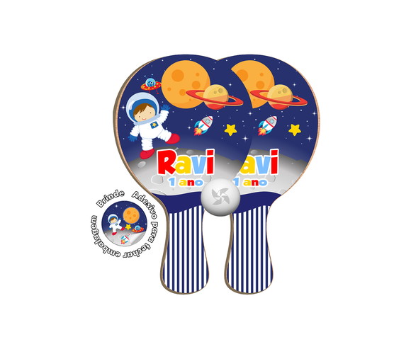 Kit Raquetes Ping Pong - Astronauta