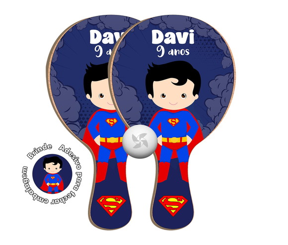 Kit Raquetes Ping Pong - Super Homem Baby