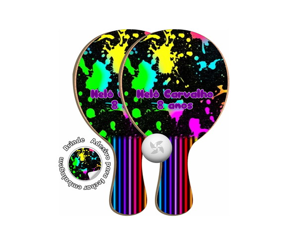 Kit Raquetes Ping Pong - Neon