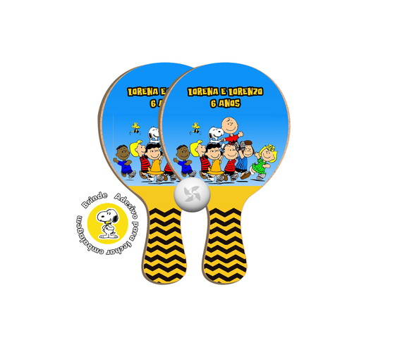 Kit Raquetes Ping Pong - Snoopy