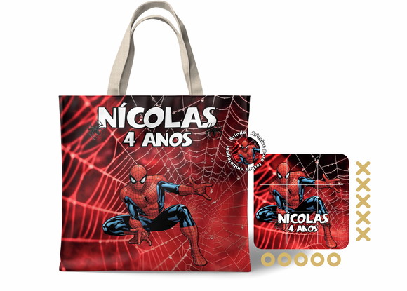 Kit Sacolinha e Jogo da Velha - Homem Aranha
