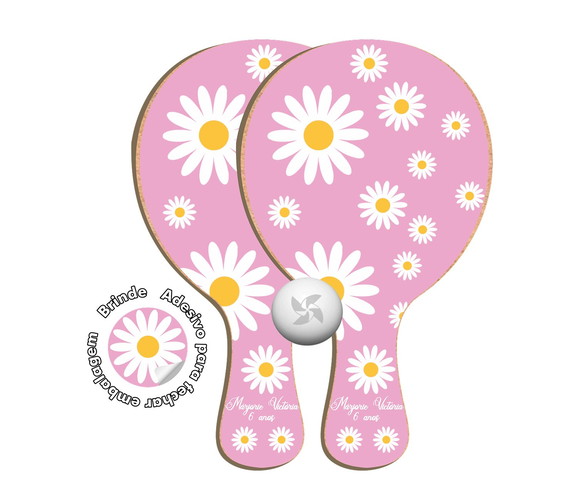 Kit Raquetes Ping Pong - Margarida