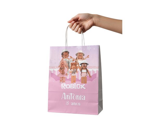 Sacola de Papel Personalizada - Roblox Menina