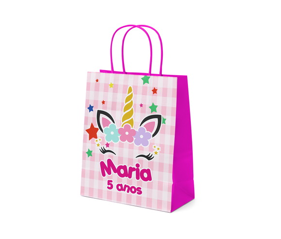 Sacola de Papel Personalizada - Unicórnio