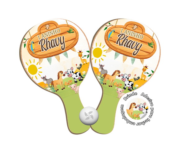 Kit Raquetes Ping Pong - Fazendinha