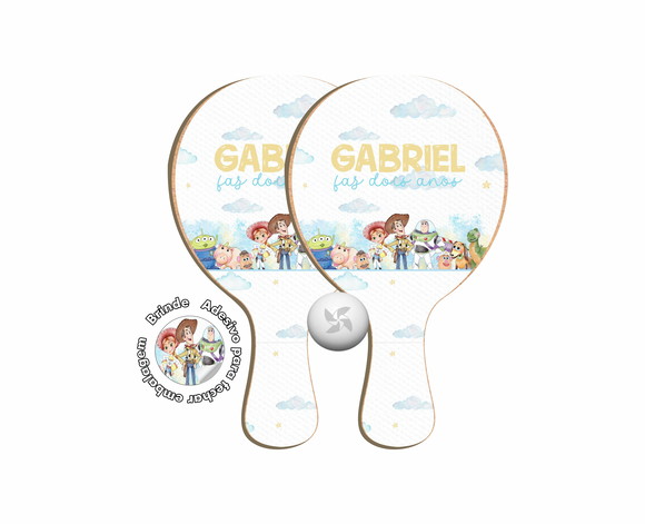 Kit Raquetes Ping Pong - Toy Story Aquarela