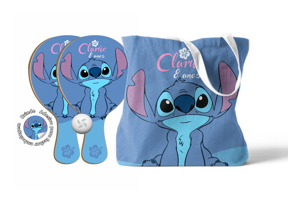 Kit Sacola e Raquete Ping Pong - Lilo And Stitch